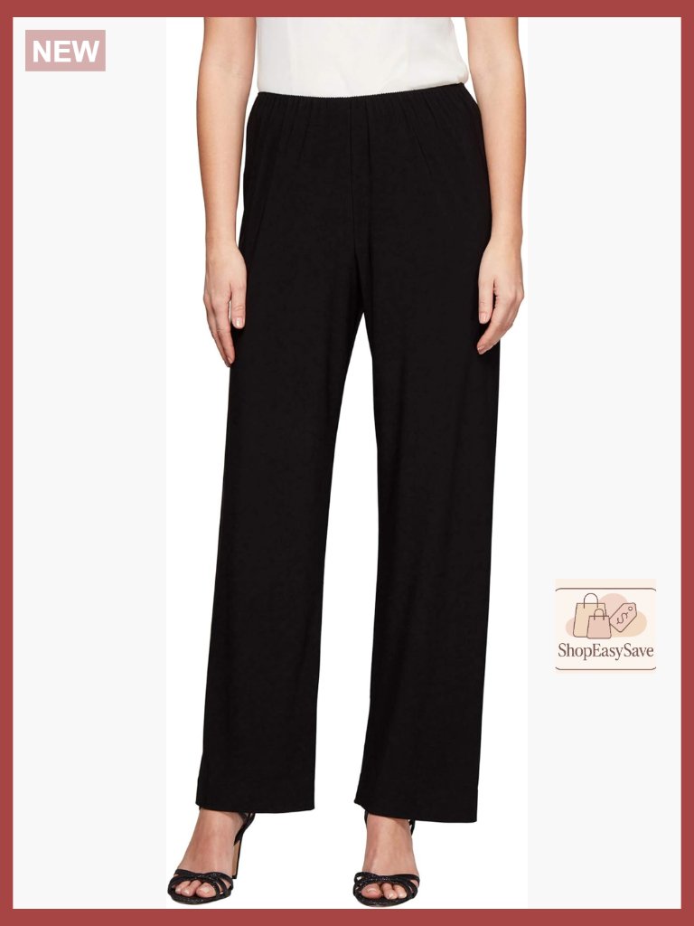 Plus Size Straight Leg Dress Pant Elegant Matte Jersey Pull On Chino Pants